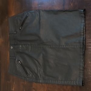 LOFT Black Coated Denim Skirt